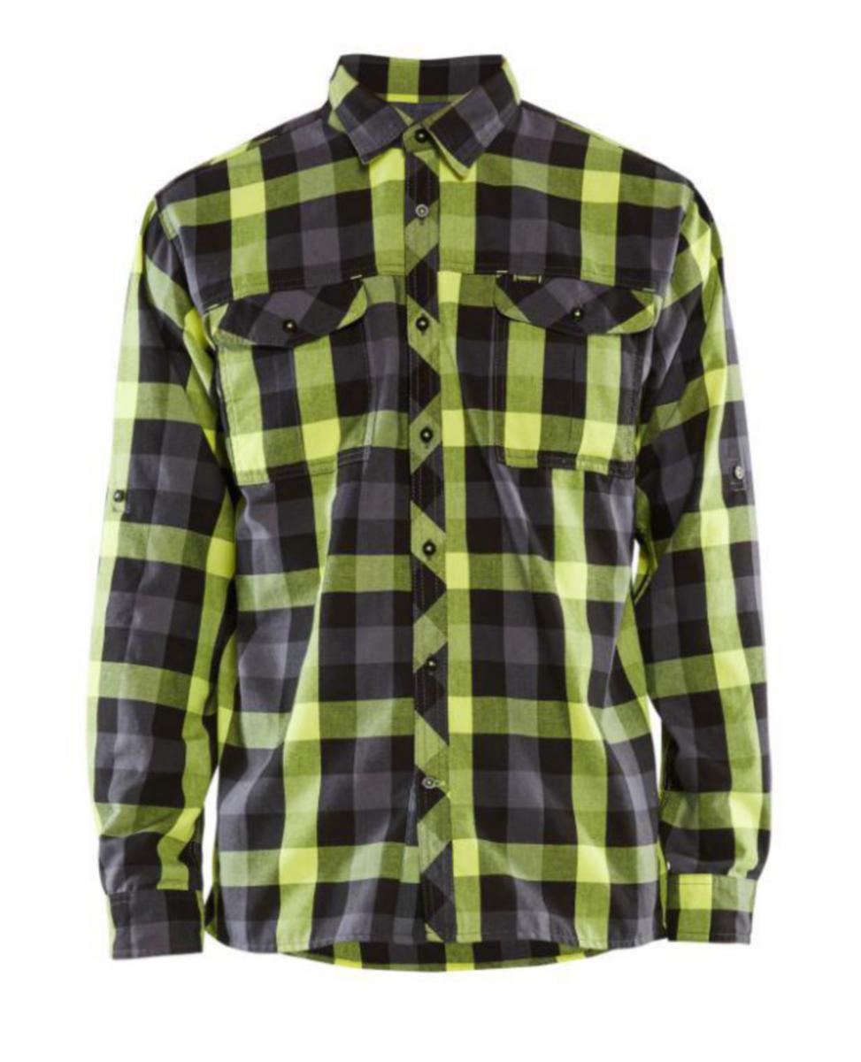 Flanellskjorta Blåkläder 3299-1153 - FLANELLSKJORTA BLK 3299-1153 SVART/GUL STL S