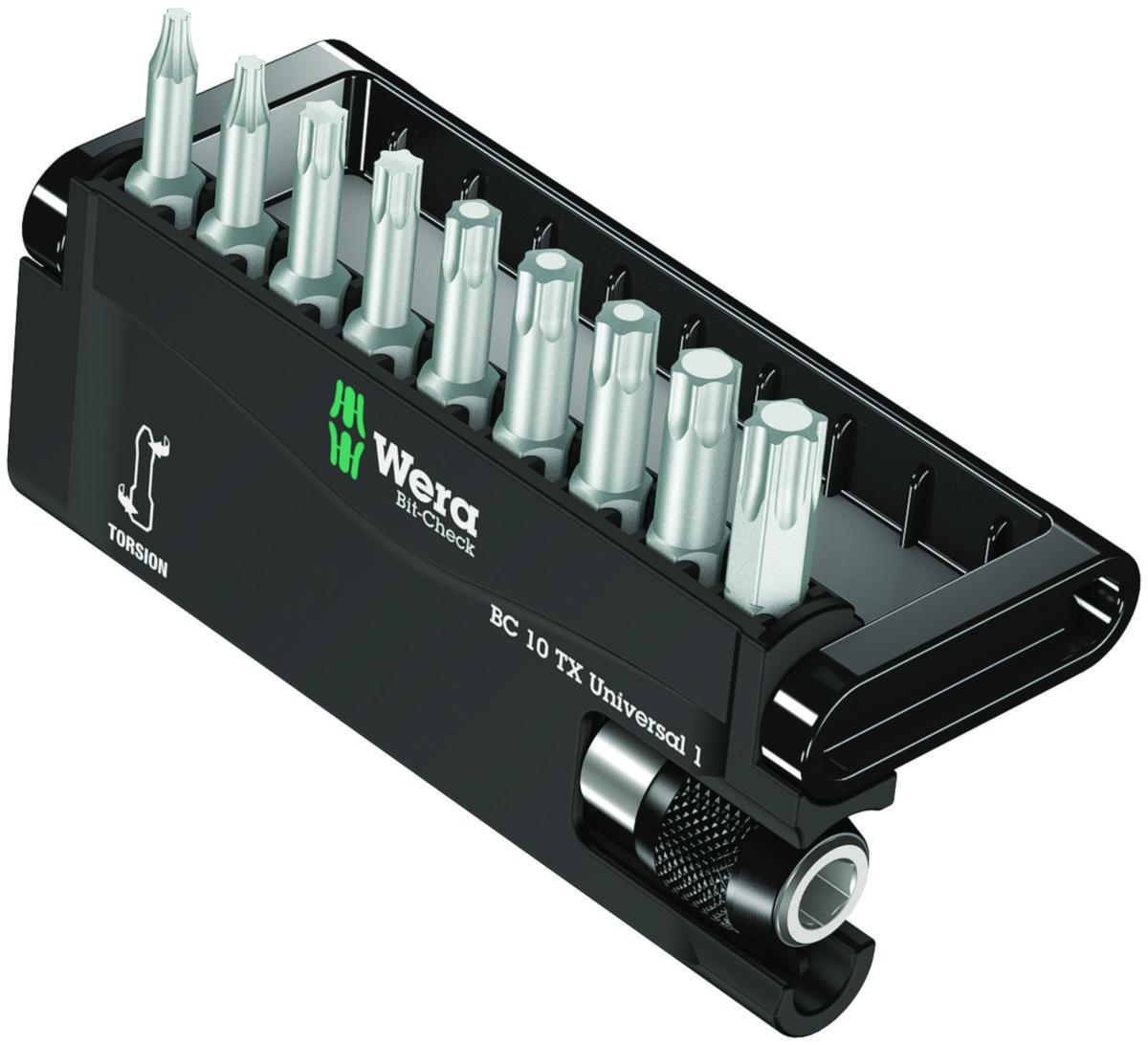 Bitskassett Wera Bit-Check 10 TX Universal - BITSKASSETT WERA BIT-CHECK 10 TX UNIVERSAL 1 9 BITS+HÅLLARE