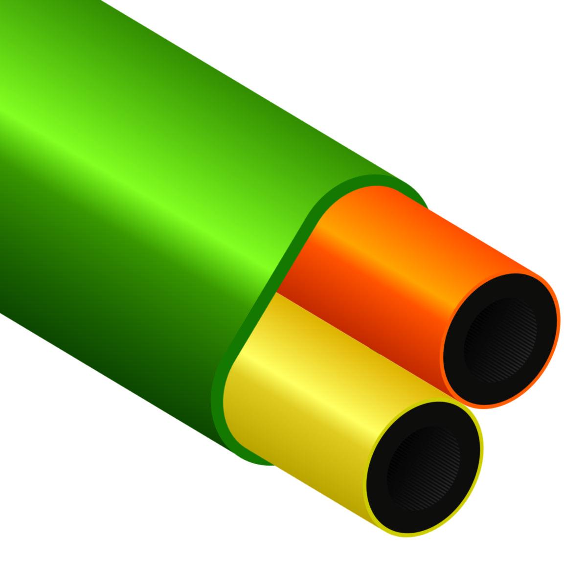 Microduct DB2 2x14 / 10 LF - 2 WAY 14/10MM GREEN 1000M