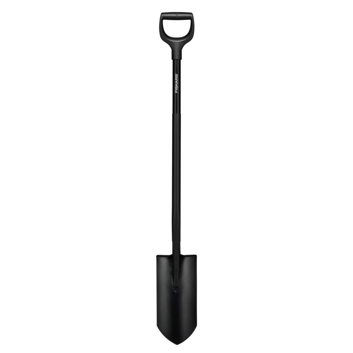 Shovel Fiskars Ergonomic™ Pro Drainage Pointed Black - DRAINAGE SPADE FISKARS ERG PRO POINTED BLACK