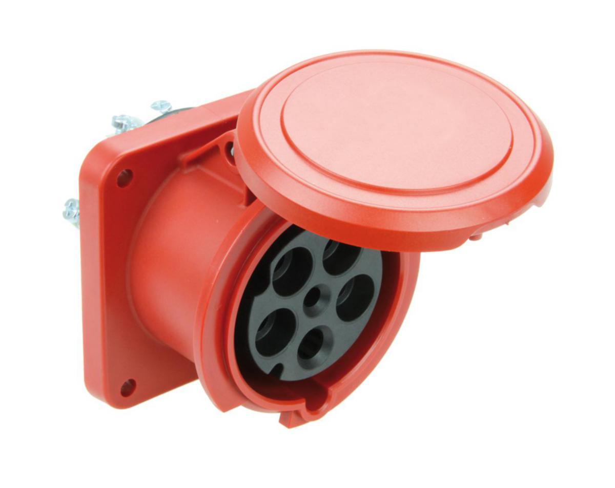 Panel socket Basic type UI 63A with straight attaching plate - FLANGED SOCKET UI STRAIGHT 63A UI 463–6 S