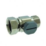 Flush cistern valve chrome-plated straight with knob, Trio