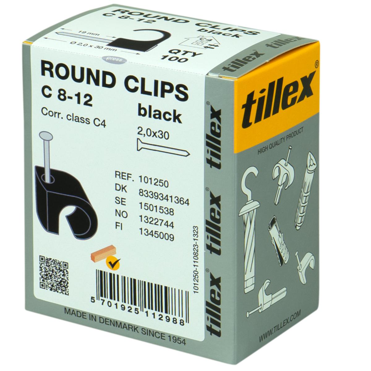 Nail clamps C black - CLIPS C8-12 BLACK 2.0X30 C 8-12 B