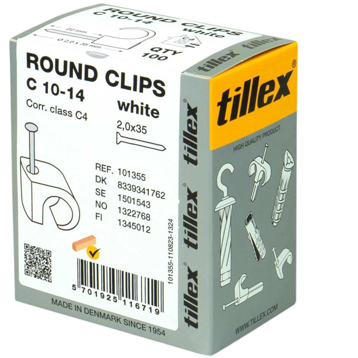 Nail clamps C white - CLIPS C10-14 WHITE 2.0X35 C 10-14 W