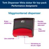 DISPENSER TORK VIKTA DUKAR F VÄGGMONT RÖD/SVART 654008