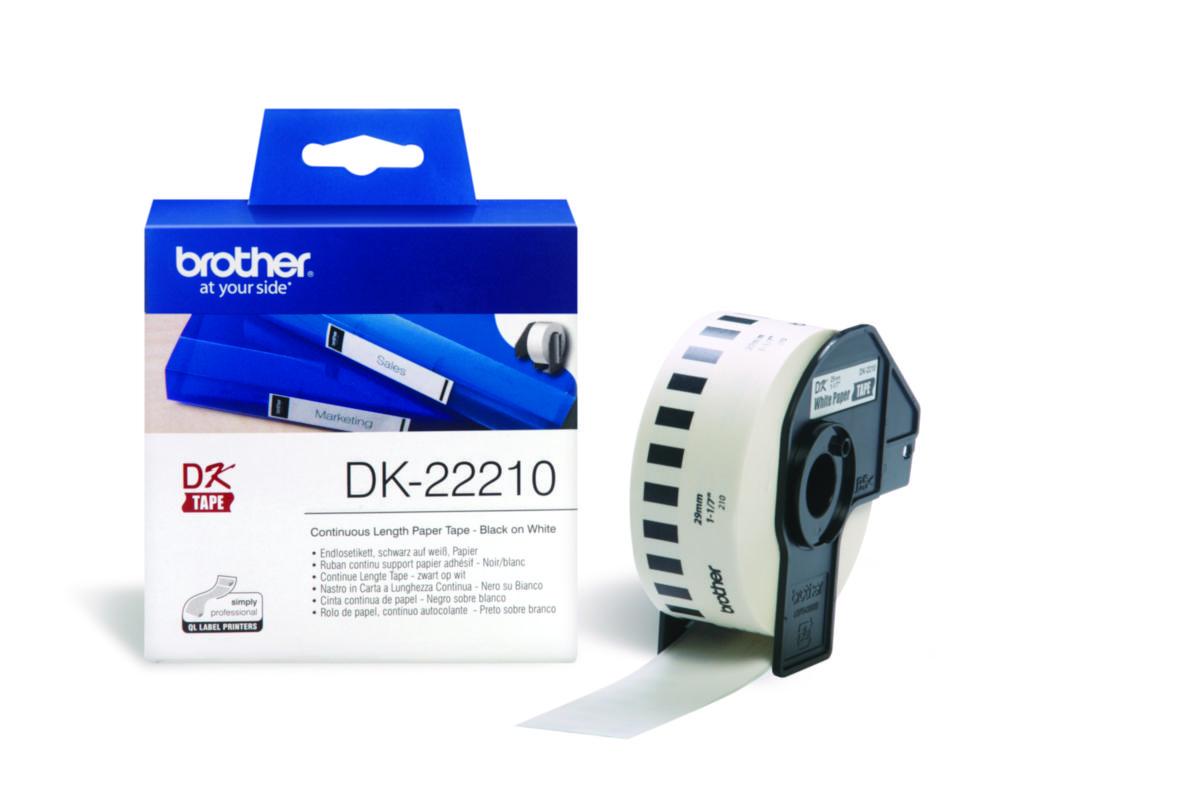 Etiketter Brother DK-22210/22223 - ETIKETTER BROTHER DK22210 29MM X 30M VIT