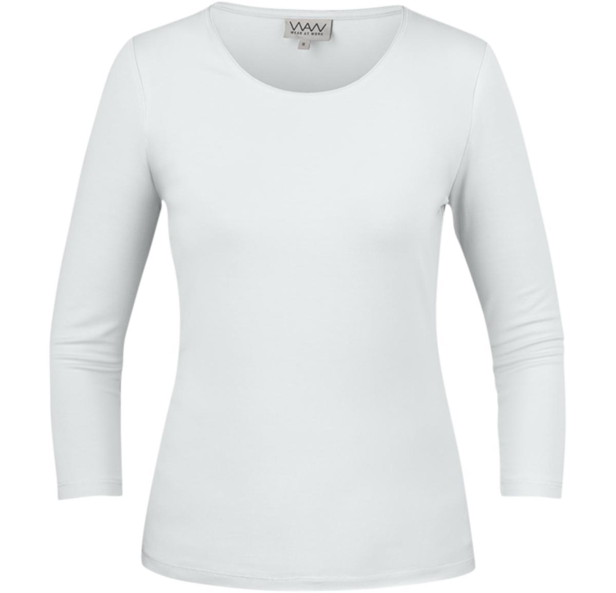 T-shirt WAW 3/4 ärm dam - T-SHIRT WEAR AT WORK W010 DAM 3/4 ÄRM VIT STL M