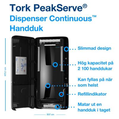 DISPENSER TORK PEAKSERVE H5 CONTINUOUS PLAST SVART 552508