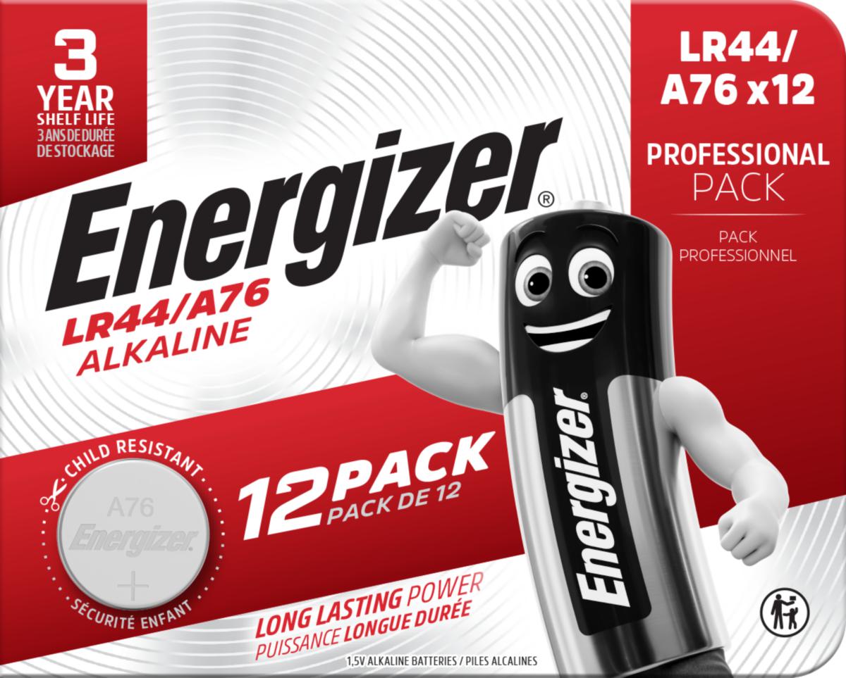 Batteri alkalisk, LR44/A76, 12-pack - BATTERI LR44/A76 ALK BP12 