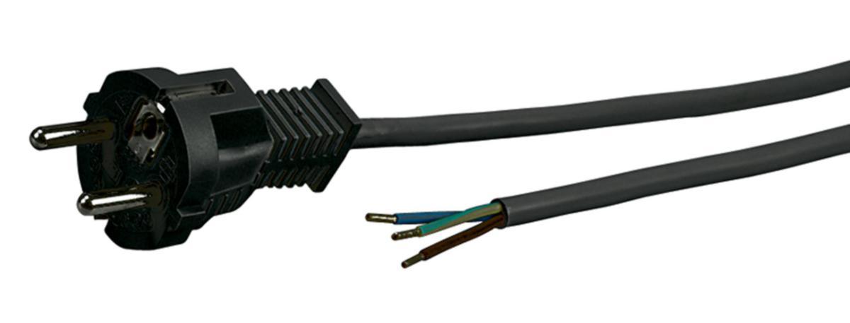 Sladd med rak stickpropp & en fri ände - SLADDSTÄLL KL1 RAK SVART H05RR-F 3G1,5 4,0M SVART