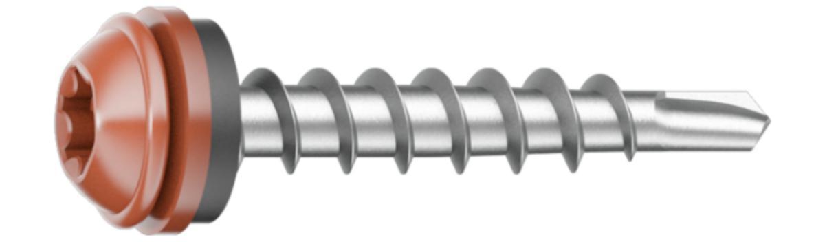 Windscreen screw Ejot Steel painted - SCREW EJOT 4.8X28 TEGELRED - 8004 500/FRP