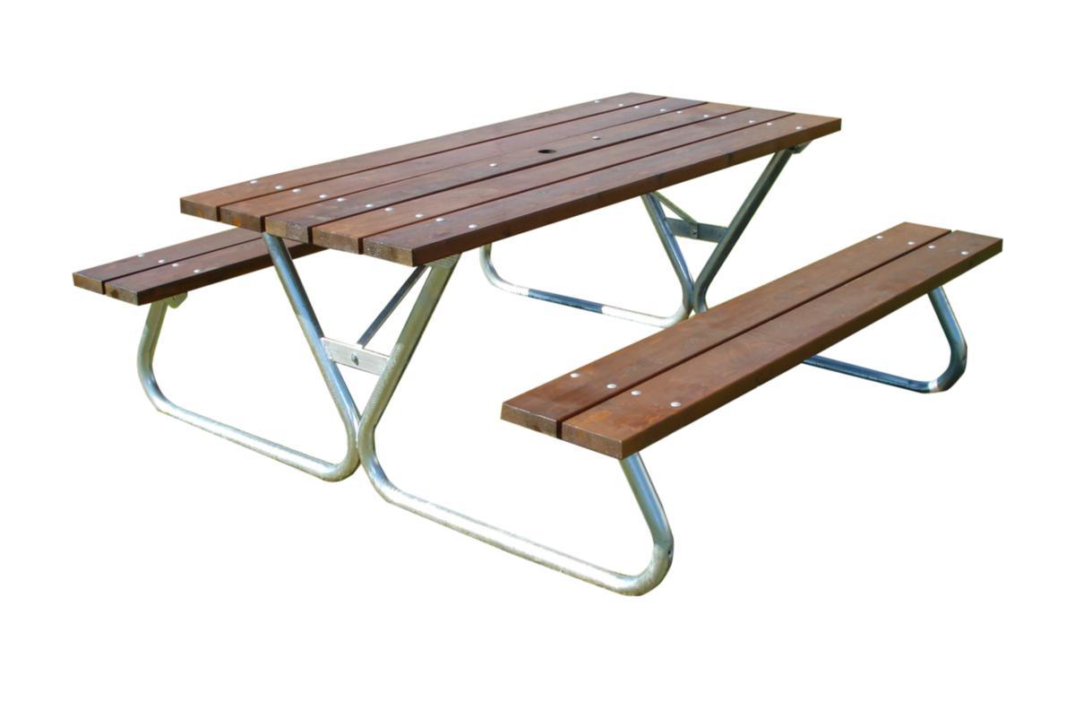 Bänkbord, 180 cm, Robust - BÄNKBORD ROBUST PICNIC 180 CM STÅLRAM BRUN