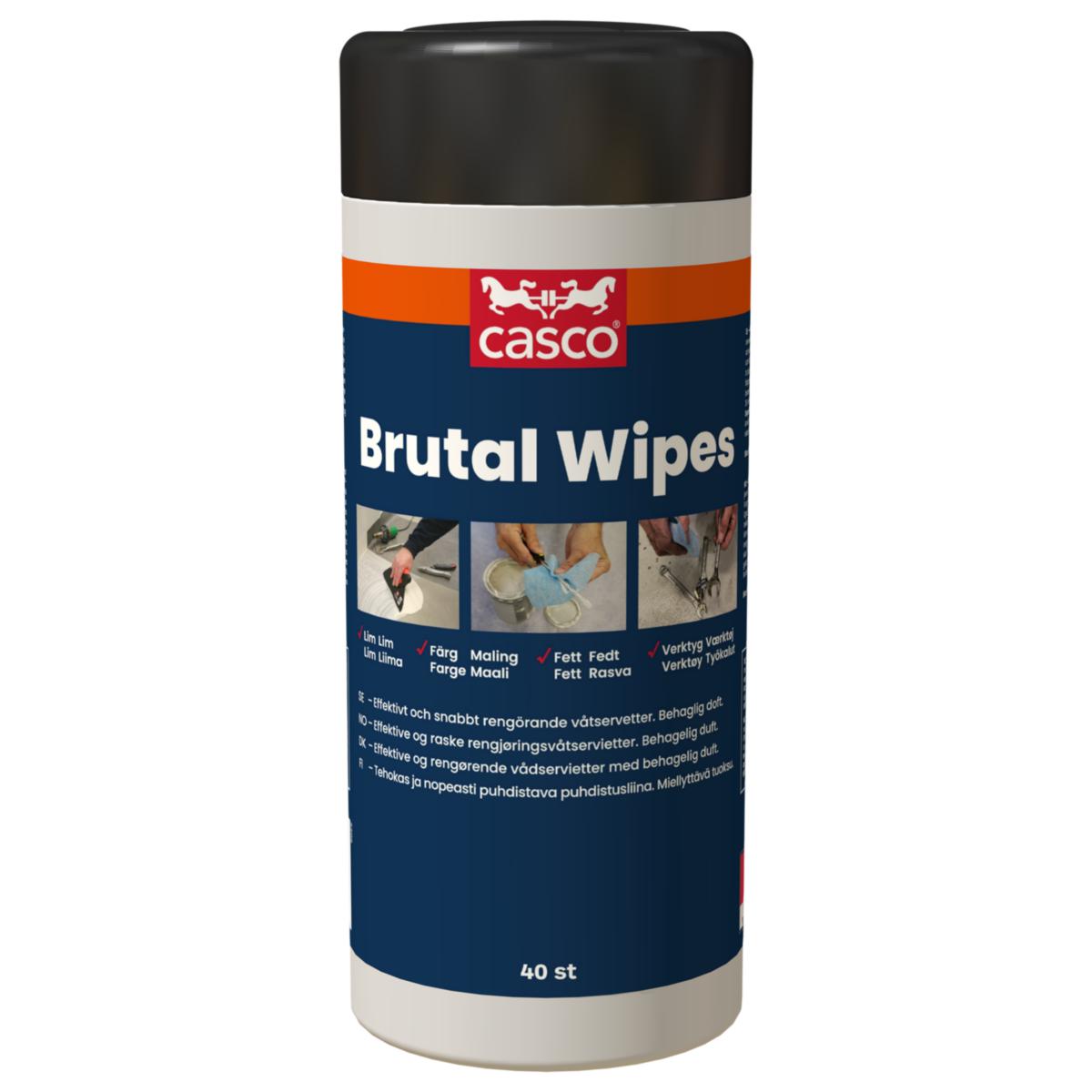 Casco Brutal Wipes - CASCO BRUTAL WIPES x 40 DUBBELSIDIG RENGÖRINGSSERVETT