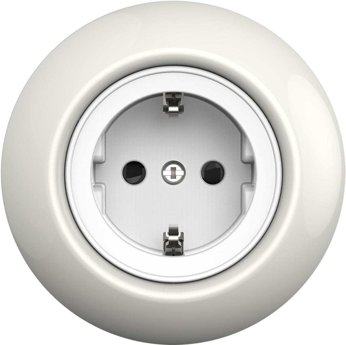 Vägguttag 1-vägs infällt med ram IP21 BP Renova - VÄGGUTTAG 1-V J SKR BP VIT WDE006877