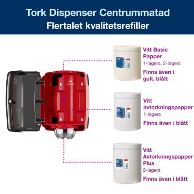 TORK DISPENSER CENTRUMMATAD M2 RÖD/SVART 659008