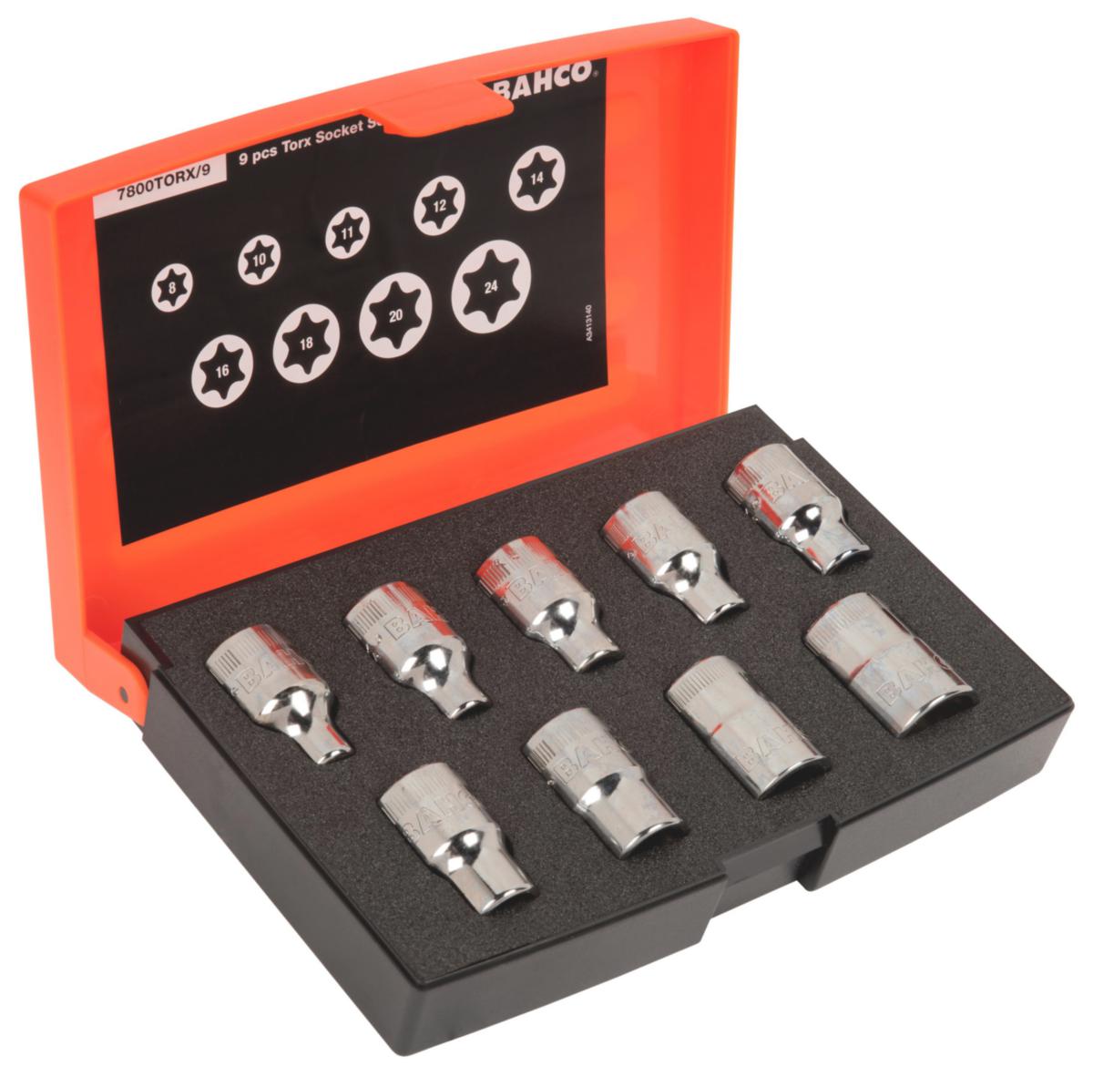 Torxhylssats Bahco 7800TORX/9 - HYLSSATS 1/2" BAHCO 7800TORX/9 TORX 9 DELAR