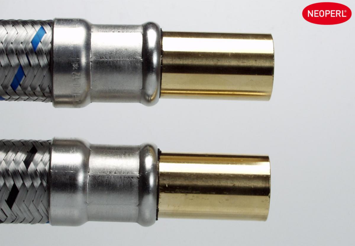 Diffusionstät slang rostfri omflätning med slätände för kläm-eller presskoppling, a-collection - NEOFLEX BUTYL DN25 1500 MM 28 MM X 28 MM RAK SLÄTÄNDE