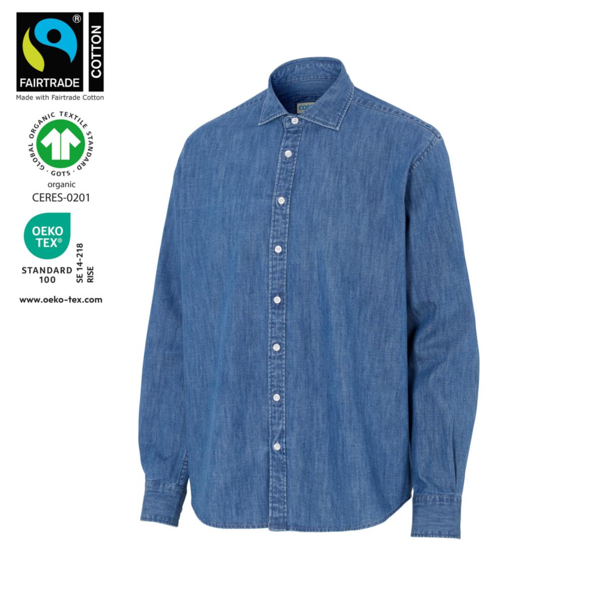 Skjorta Cottover 141036 Comfort - SKJORTA COTTOVER 141036 DENIM COMFORT BLÅ STL XXL-45/46
