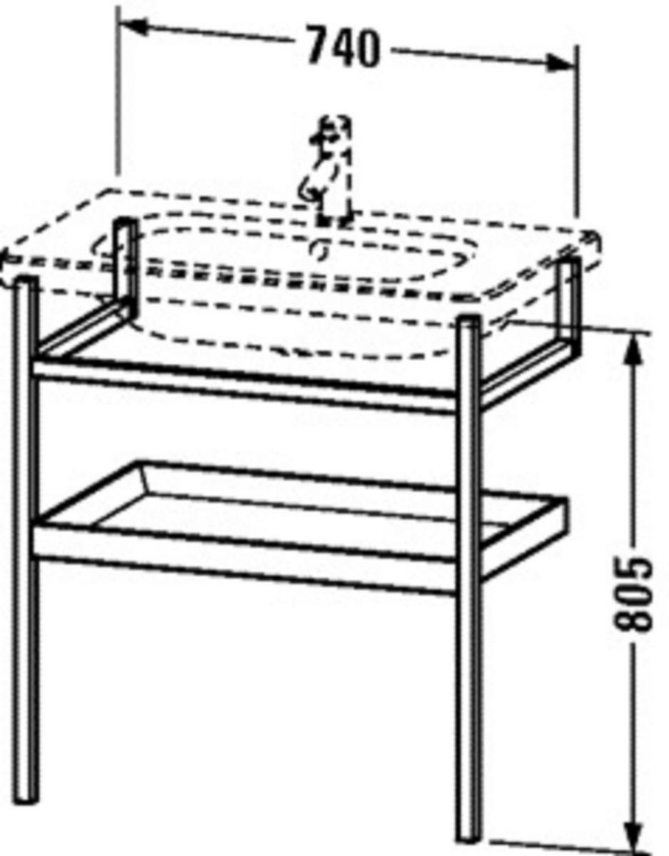 Benställning i trä, Durastyle - DURAVIT BENSTÄLLNING, TRÄ 74X80, BASALT/VALNÖT,DURASTYLE