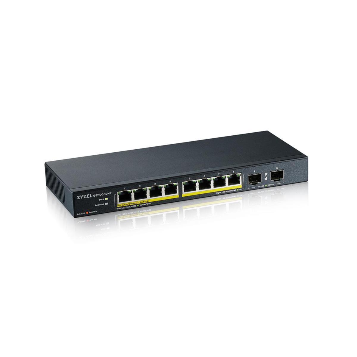Switch 8+2P POE+ GS1100-10HP, Zyxel - SWITCH 8+2P POE+ GS1100-10HP