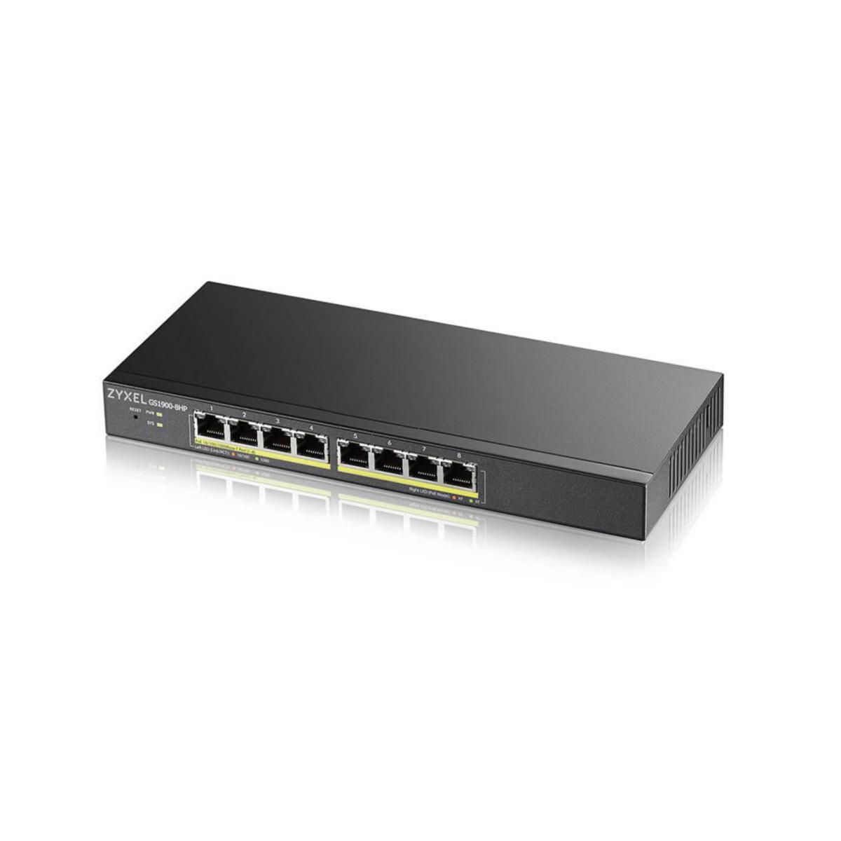 Switch 8P POE+ GS1900-8HP, Zyxel - SWITCH 8P POE+ GS1900-8HP