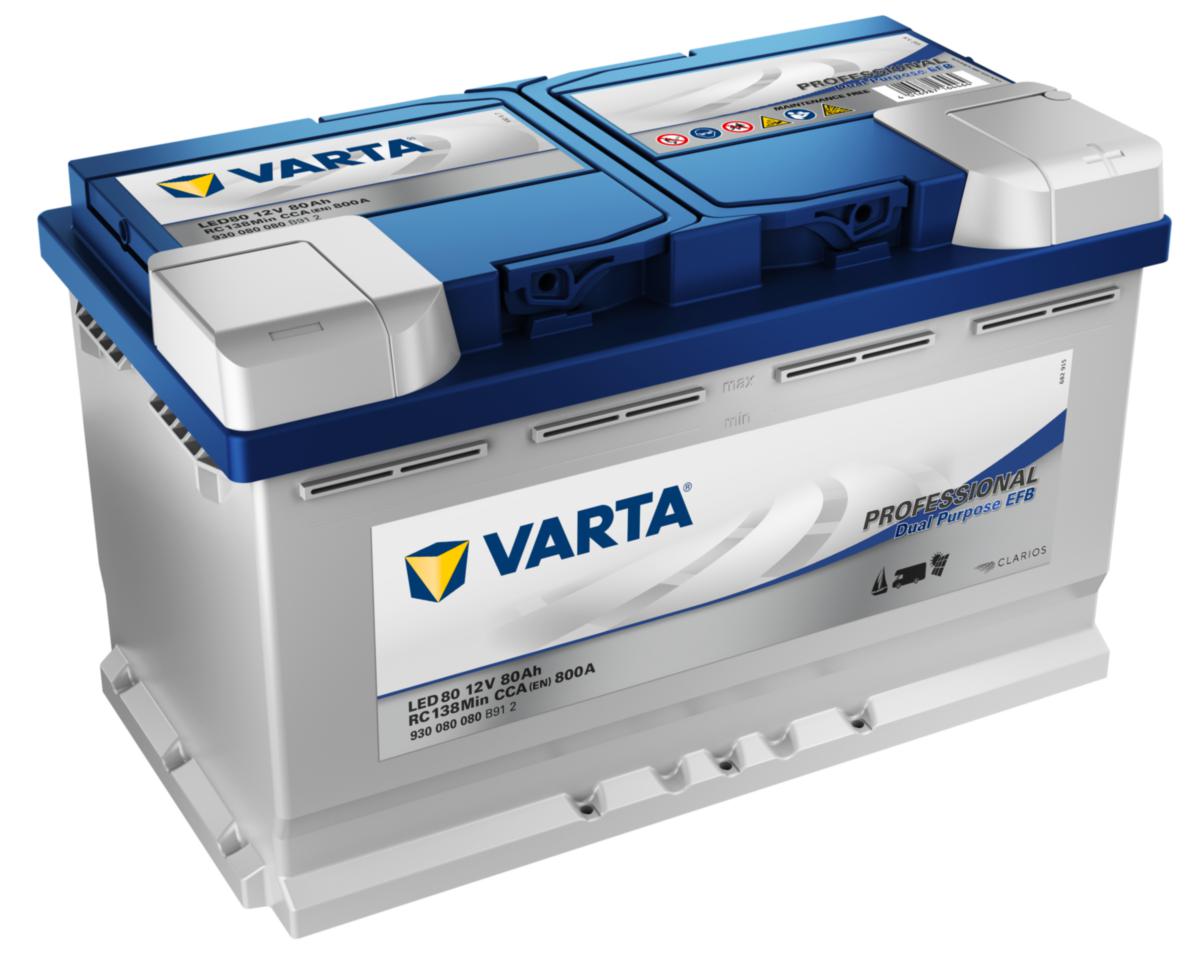 Fritidsbatteri EFB Varta Professional - FRITIDSBATTERI EFB 12V 80AH VARTA PROFFESIONAL DUAL LED80