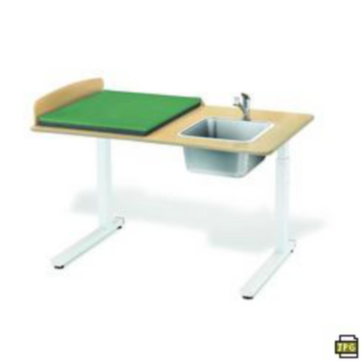 Skötbord Elit 120 Golv - SKÖTBORD ELIT 120HÖ GOLV BJÖRK HÖJ-SÄNKBART 57-110CM TVÄTTHO