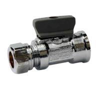 Vatette Ball Valves, Chrome-Plated with Handle, Internal Thread and CU Connection