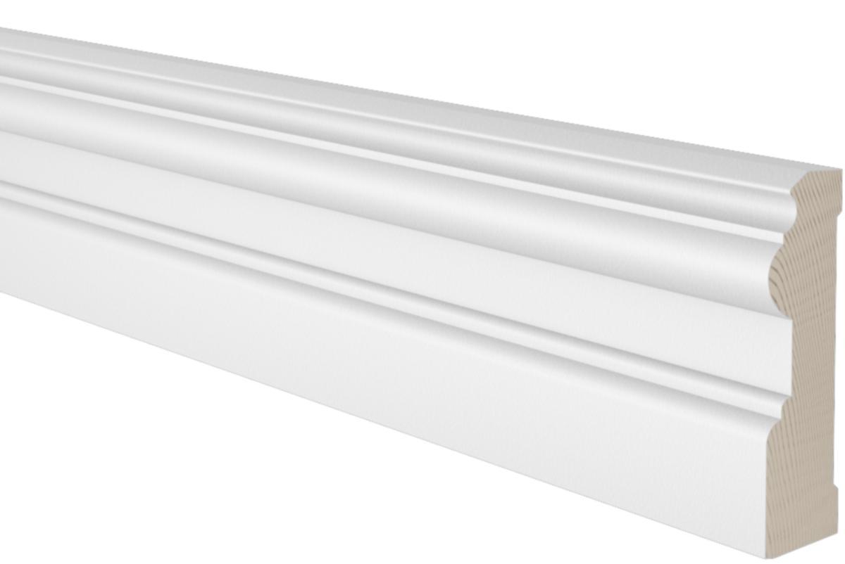 Sockel Allmoge #337 Furu 15X69MM Vit - BASEBOARD RUSTIC 15X69MM #337 L:4400 MM WHITE 0502-Y