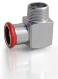 Angle 90° external thread type M, galvanized, A-press, a-collection