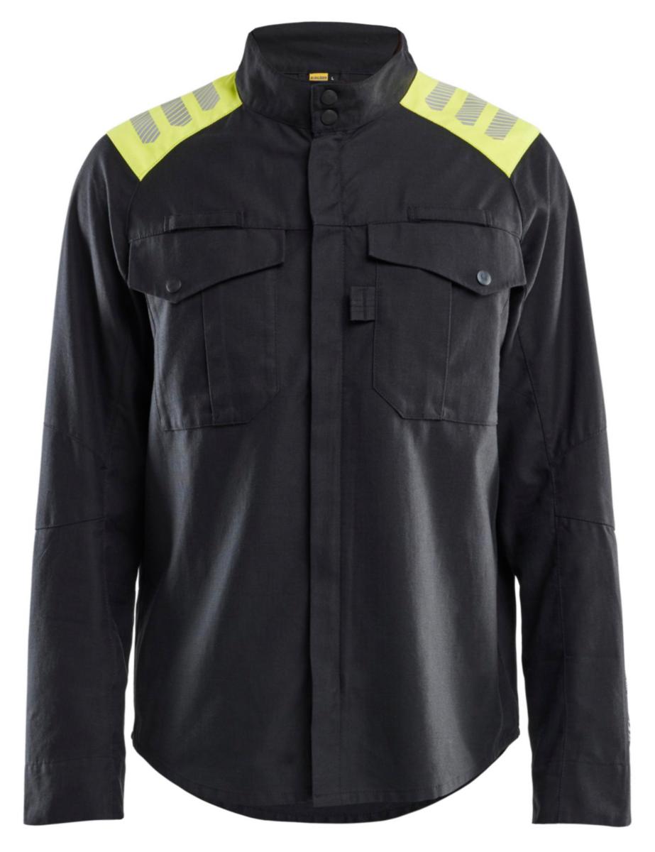 Skjorta Blåkläder 4409-1512 Flam - SKJORTA BLK 4409-1512 SVART /GUL VARSEL FLAM STL S