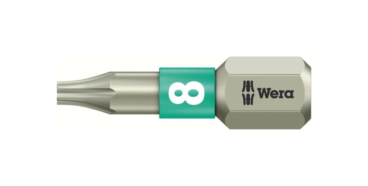 Bits Wera 3867/1 TS Torx rfr - BITS WERA 3867/1TS ROSTFRI TX8 LÄNGD 25MM