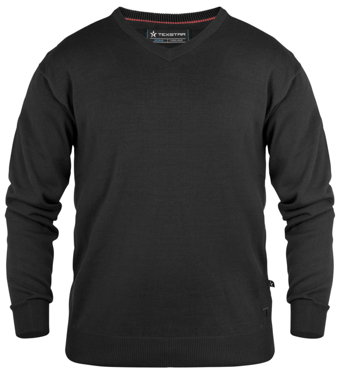 Pullover Texstar PL01 - PULLOVER TEXSTAR PL01 V-HALS SVART STL XXL