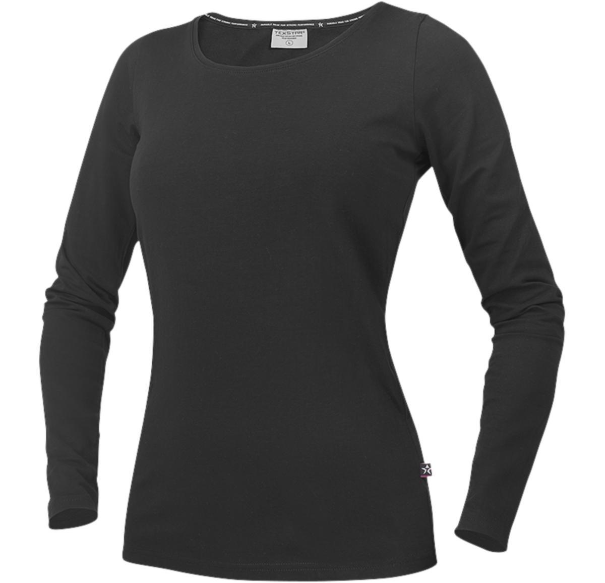 T-shirt Texstar WT17 dam - T-SHIRT TEXSTAR WT17 DAM LÅNG ÄRM SVART XS