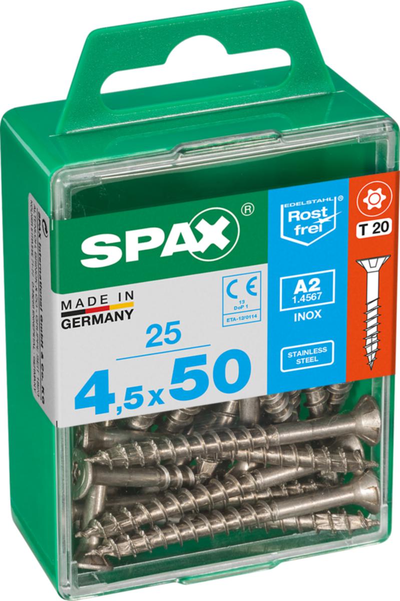 Träskruv TFT SPAX rostfri A2 SB-pack - TRÄSKRUV TFTD SPAX A2 T20 4,5X50 25ST