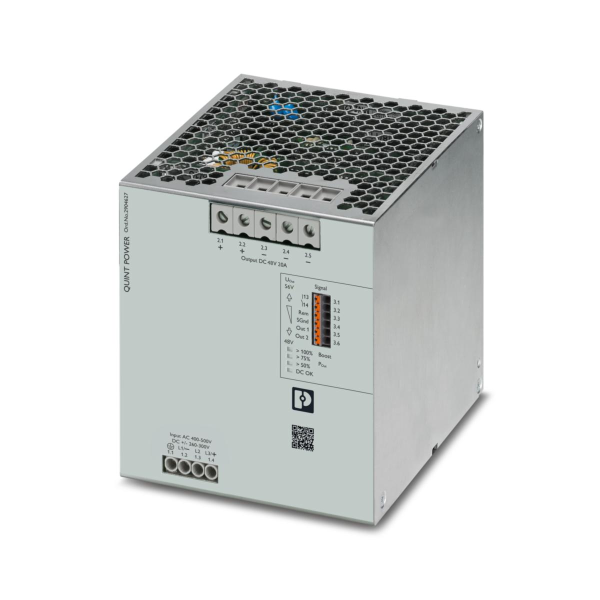Nätaggregat Quint4-PS 3-fas - STRÖMF Q4 48 VDC/20 A 3-FAS QUINT4-PS/3AC/48DC/20
