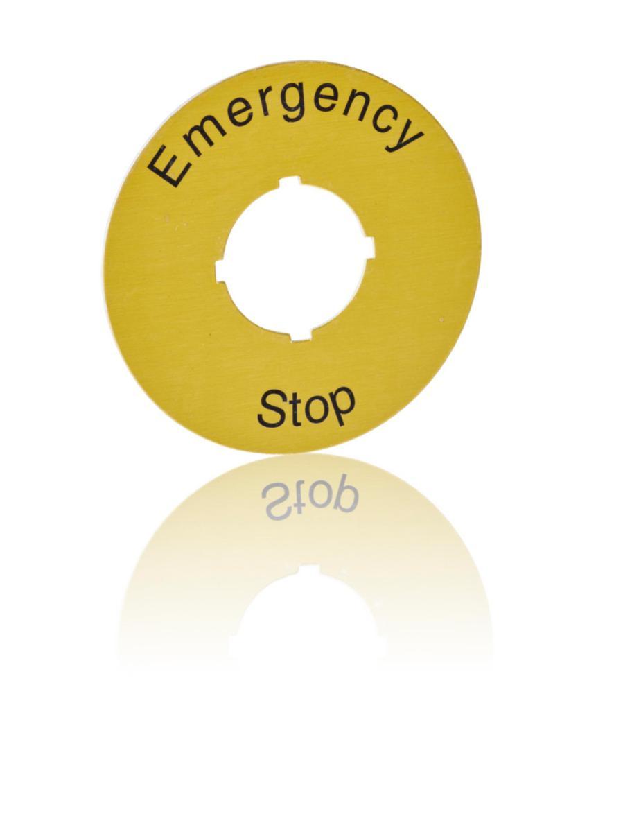 Skylt för nödstopp - SKYLT ALU EMERGENCY STOP CA6-1026