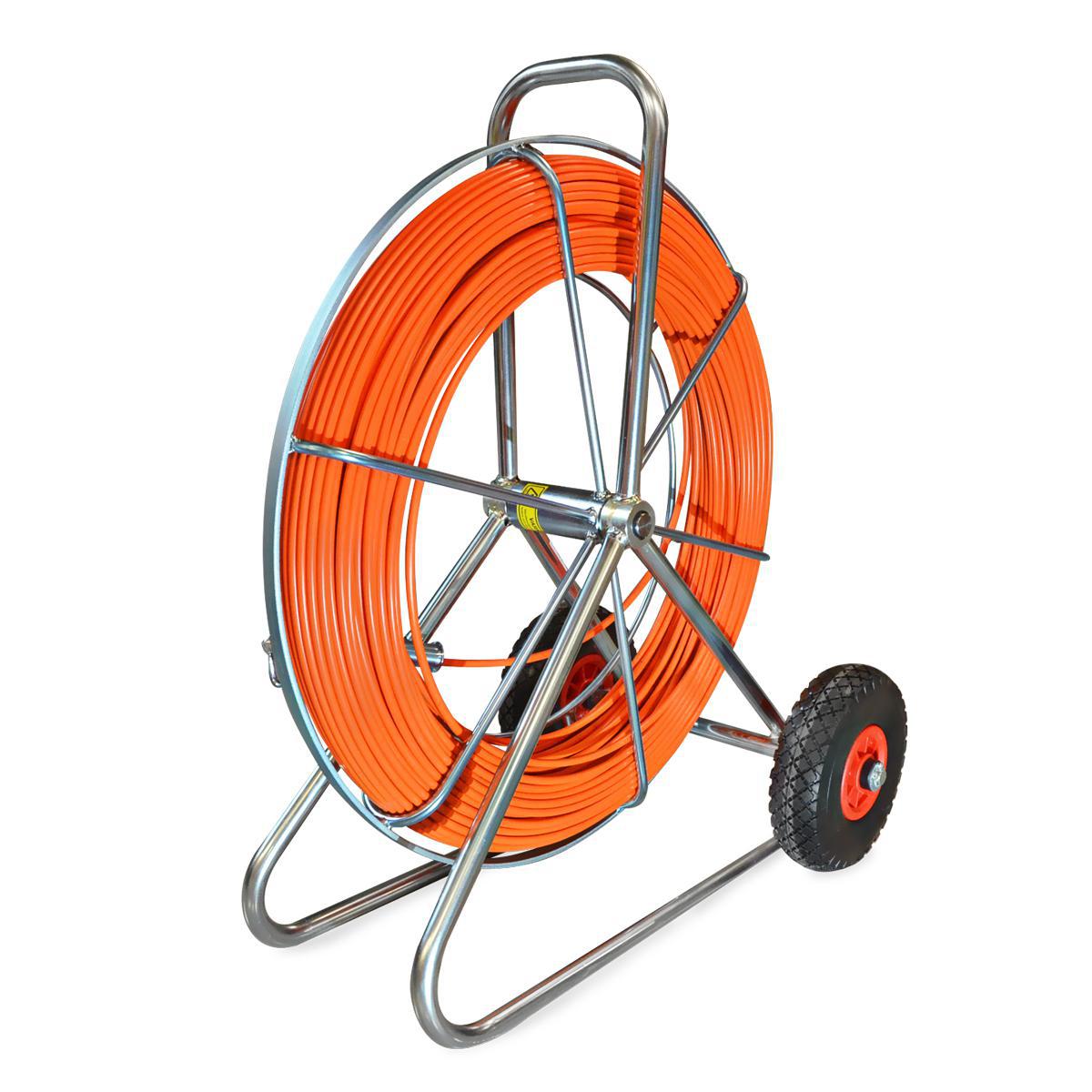 Glasfiberstav 9 och 11 mm på stativ med hjul - GLASFIBERSTAV PÅ STATIV MED HJUL (11MM / 250M)