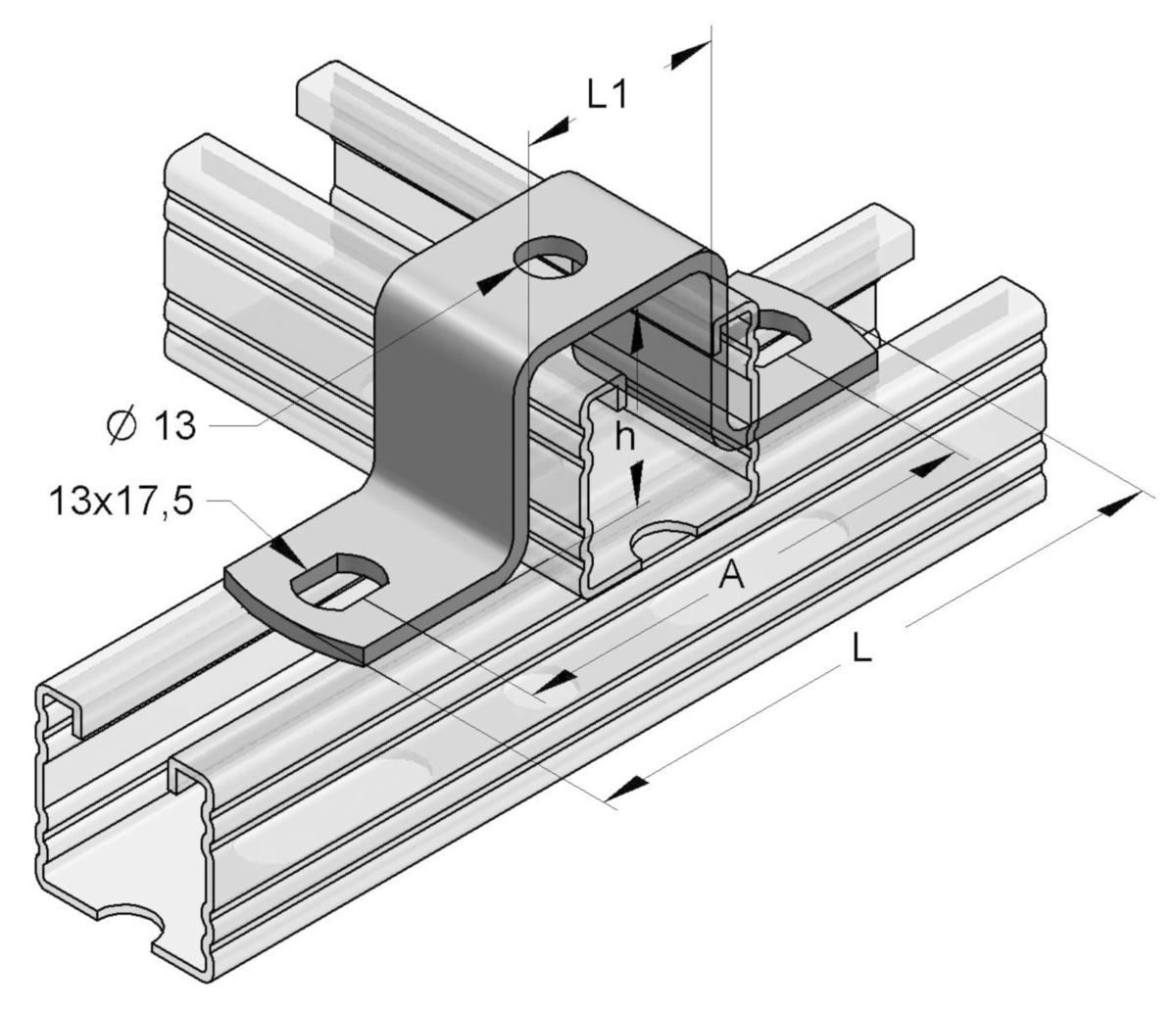 U-bracket for EF Stex 45, MEFA - EF U-BYGEL 45/90-D U-BYGEL. MEFA