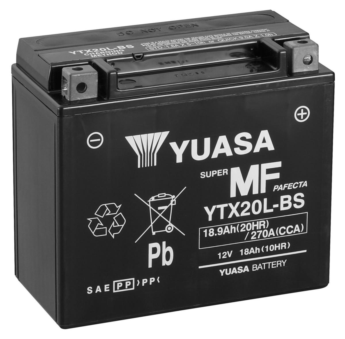 MC-batteri AGM Yuasa - MC-BATTERI MF AGM 12V 18,9 AH YUASA YTX20L-BS