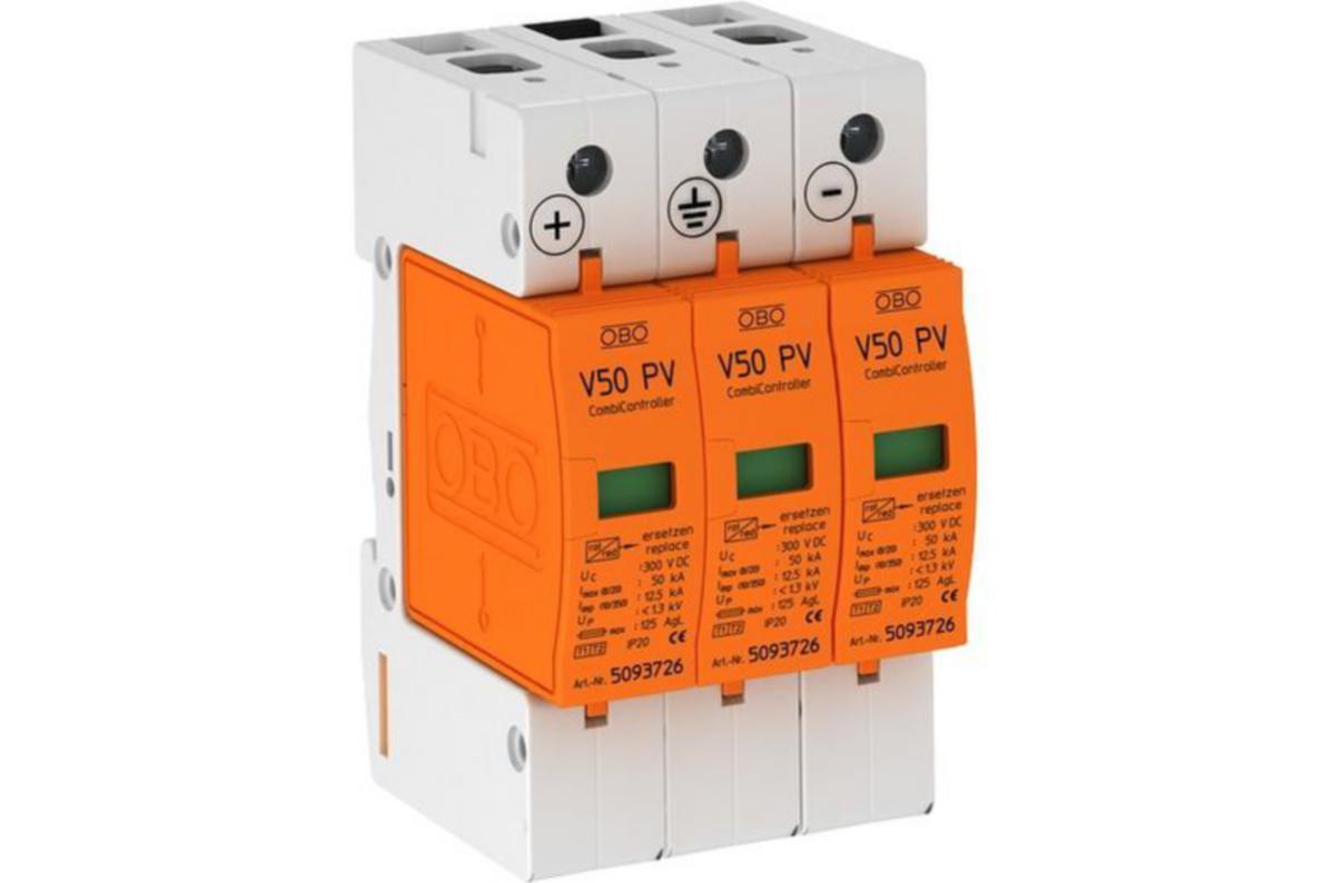 Överspänningsskydd solceller typ 1+2 V50 - BLIXT & ÖVERSPÄNNINGSSKYDD 600V SOLCELL V50-B+C 3-PH600