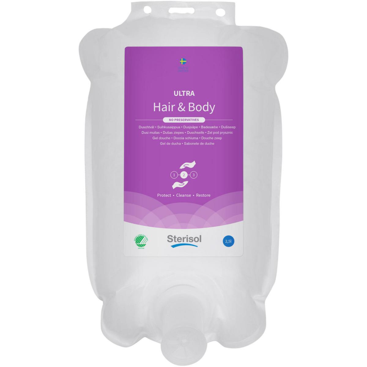 Duschtvål/Schampo Sterisol ULTRA Hair & Body - DUSCHTVÅL/SCHAMPO STERISOL ULTRA HAIR & BODY 2,5L