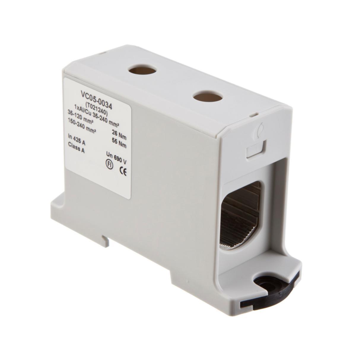 Universalplint Al/Cu ET2 - PLINT GRÅ 35-240MM² AL/CU ET21240
