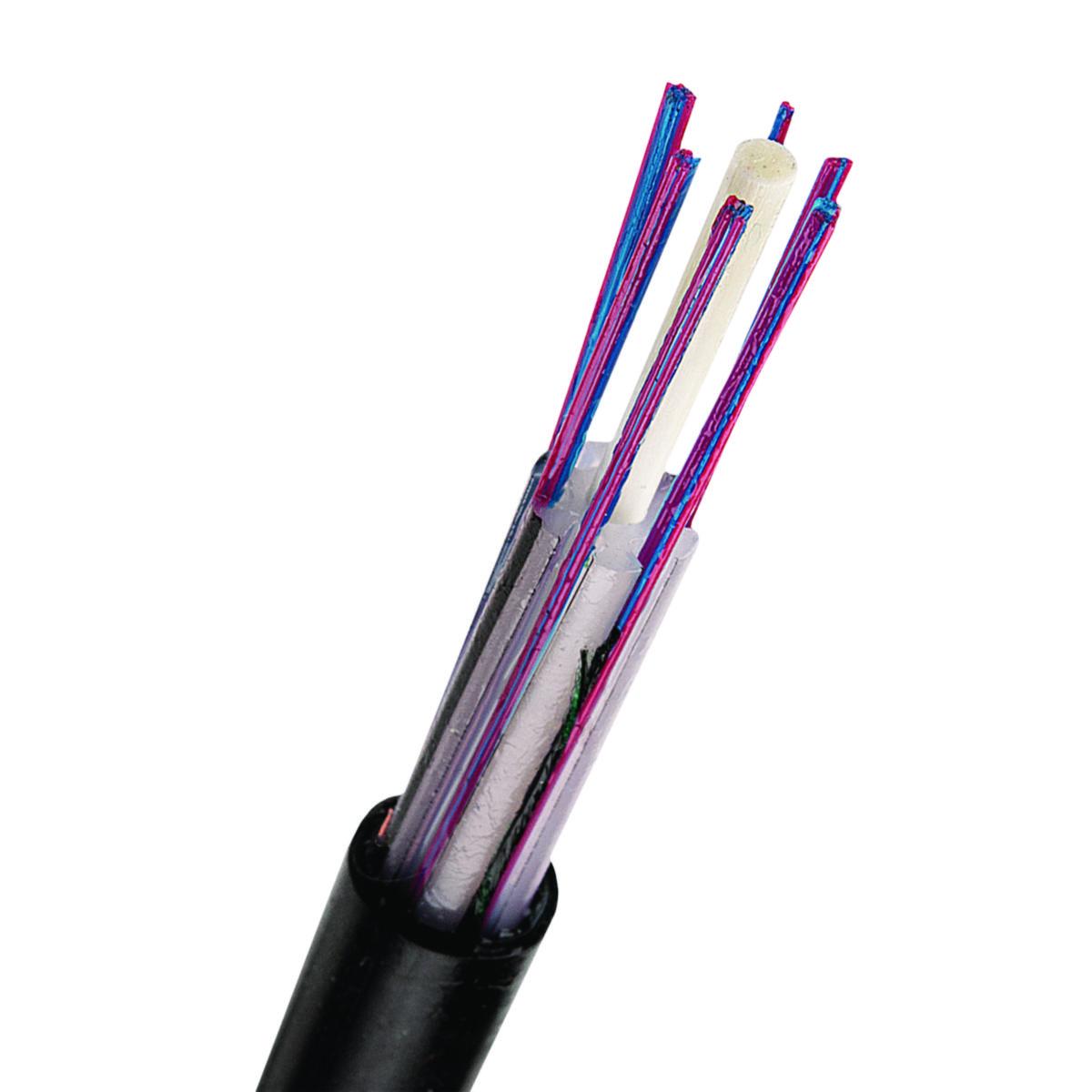 GAHSL-U-DFNRV G652D S12 outdoor strip central track, Nexans - GASLDV 24SM G652D (*7) SVART G652D