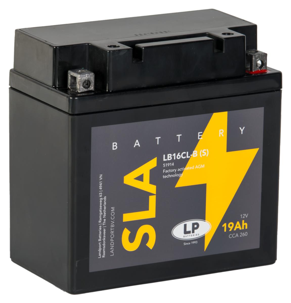MC-batteri SLA Landport - MC-BATTERI SLA 12V 19AH LANDPORT YB16CL-B