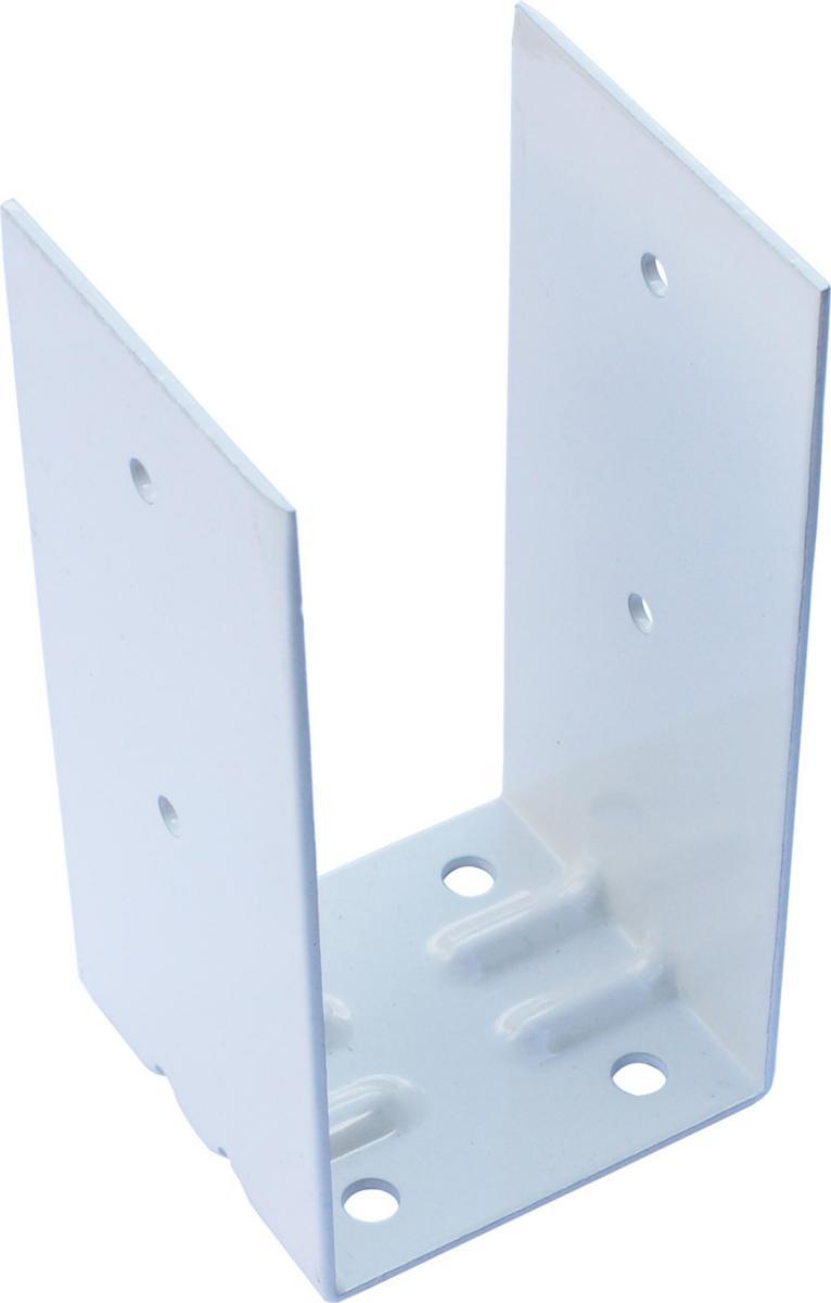 Post holder, floor - POST HOLDER FLOOR 71X71 MM WHITE POWDER COATED STEEL