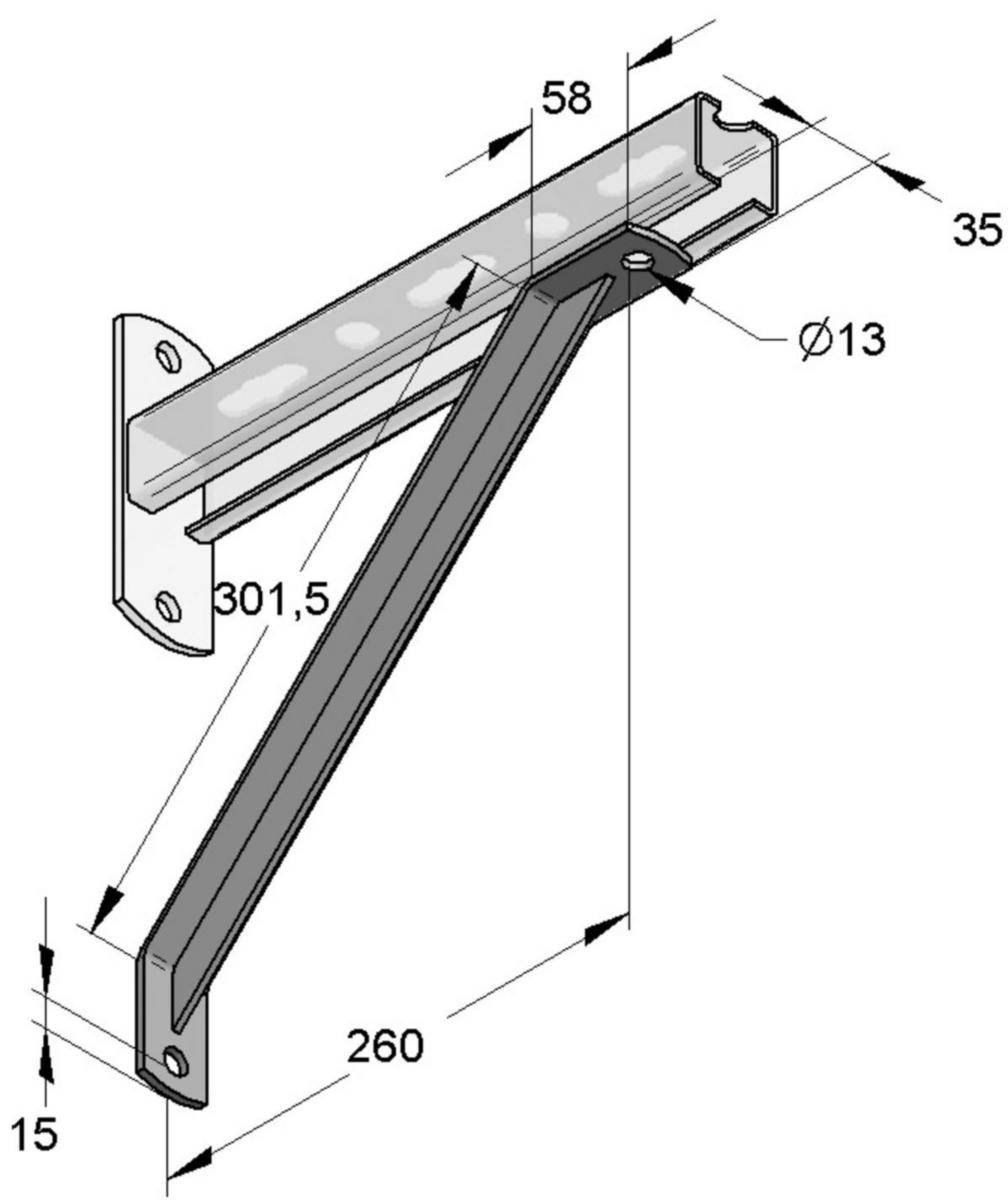 Brace for EF Stex 45, MEFA - EF 45 BRACE 266MM ERGOFAST