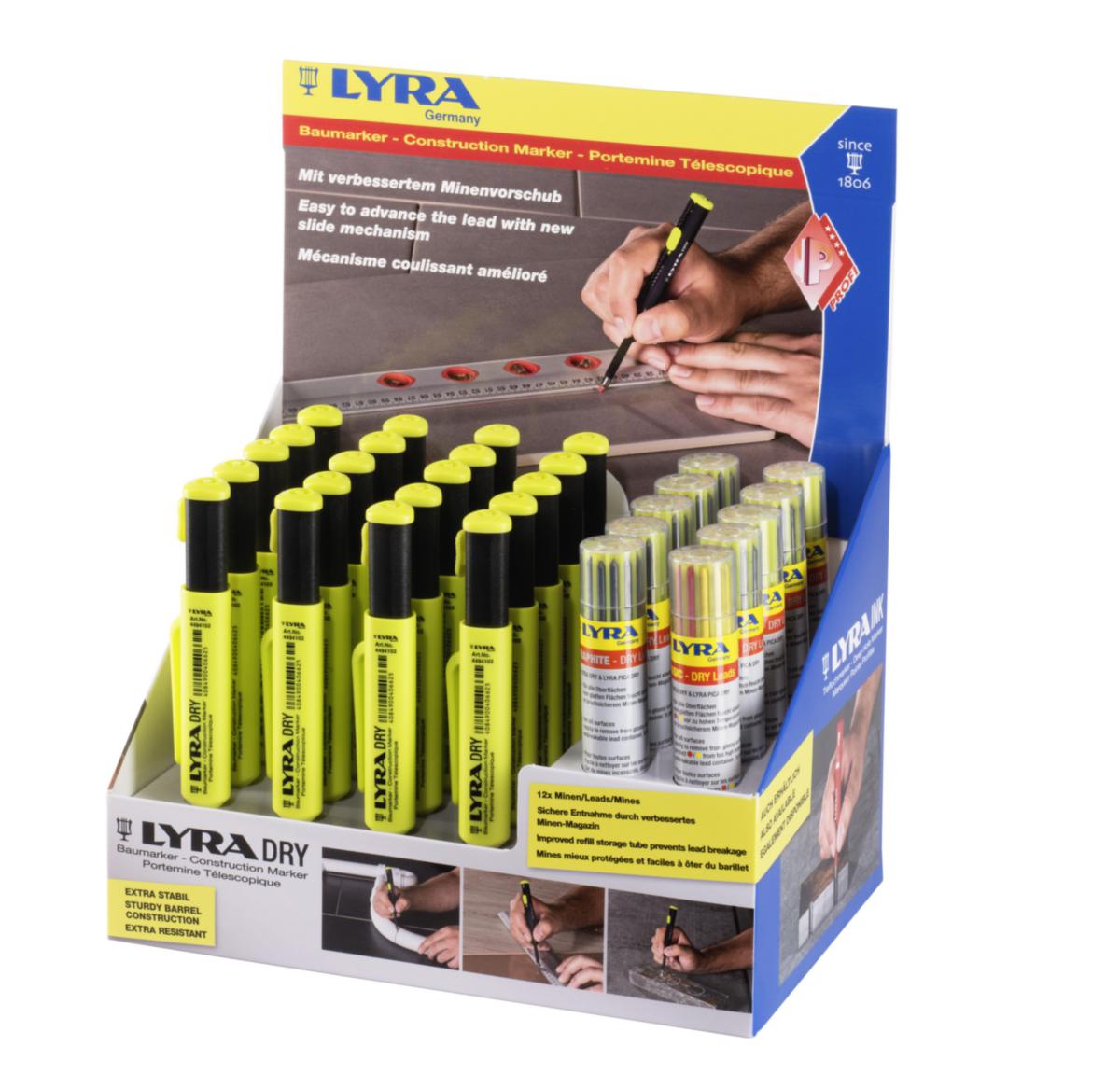 LYRA Dry PROFI Construction marker with cap and sharpener