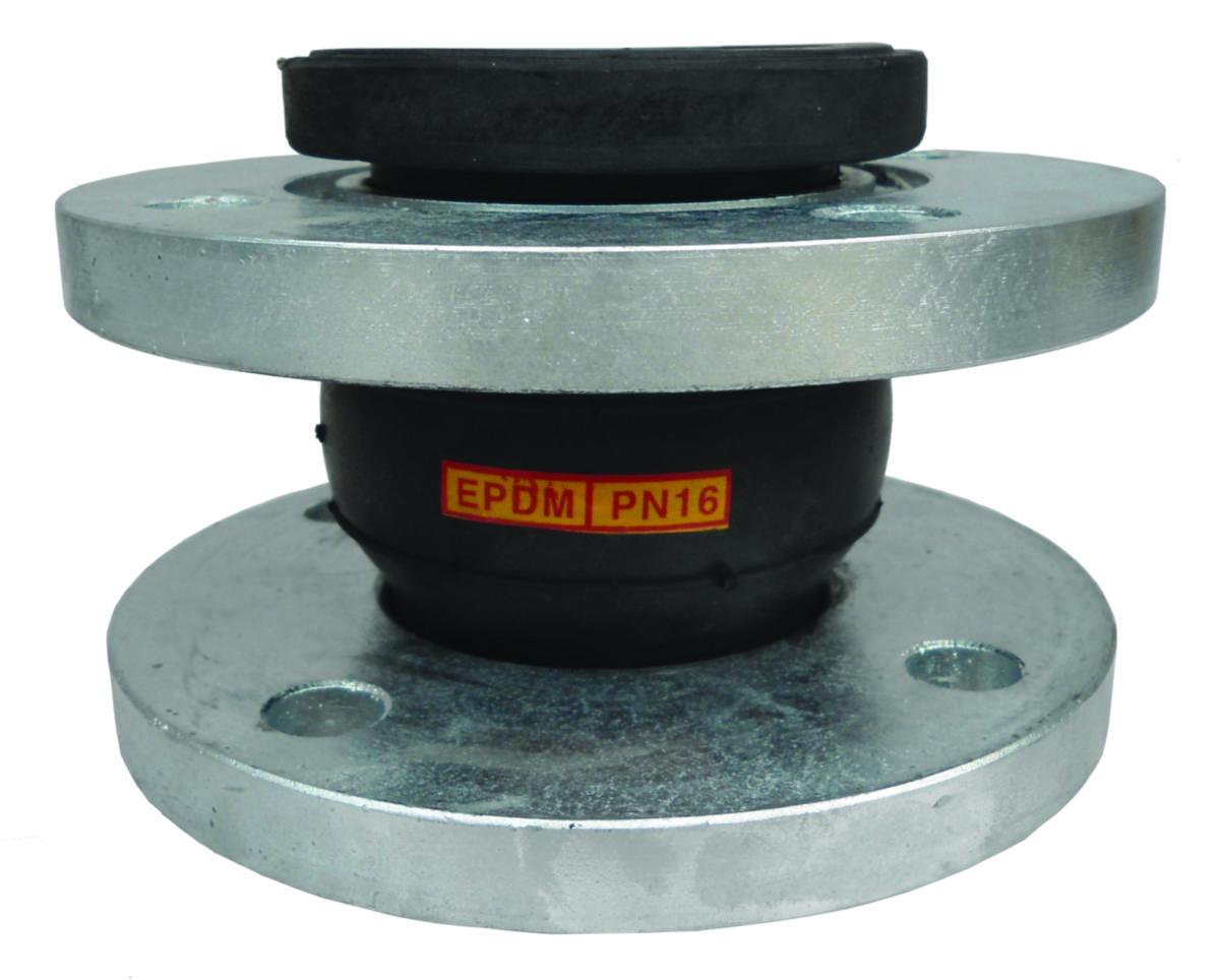 Rubber compensator EPDM with hot-dip galvanized flange, a-collection - RUBBER COMPENSATOR EPDM DN65 HOT GALV FLANGE L=130MM PN16