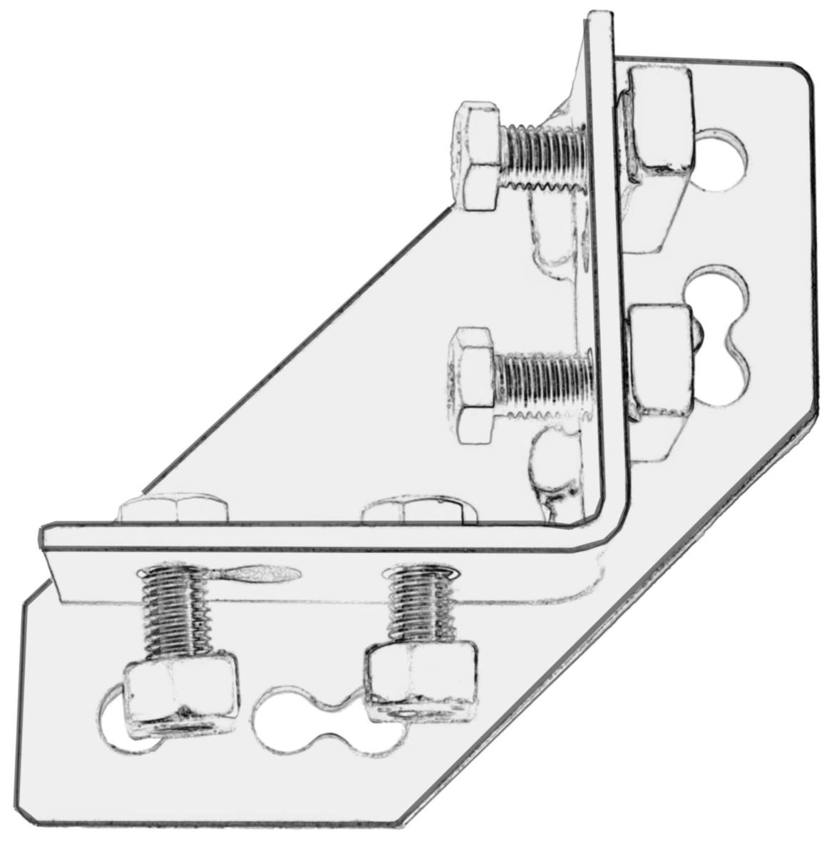 Universal angle EF with 4 holes, MEFA - EF UNIVERSAL KNOT 4-HOLE ANGLE BULT/MUTTER. ERGOFAST